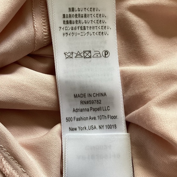 Adrianna Papell Sheath Dress Womens Size18 Pink Chiffon One Shoulder Side Zipper - Picture 6 of 6